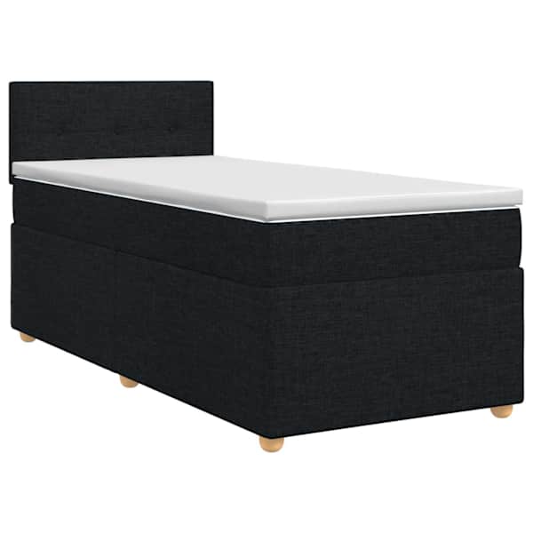 vidaXL Vedruvoodi madratsiga peaga Must 80 x 200 cm kangas