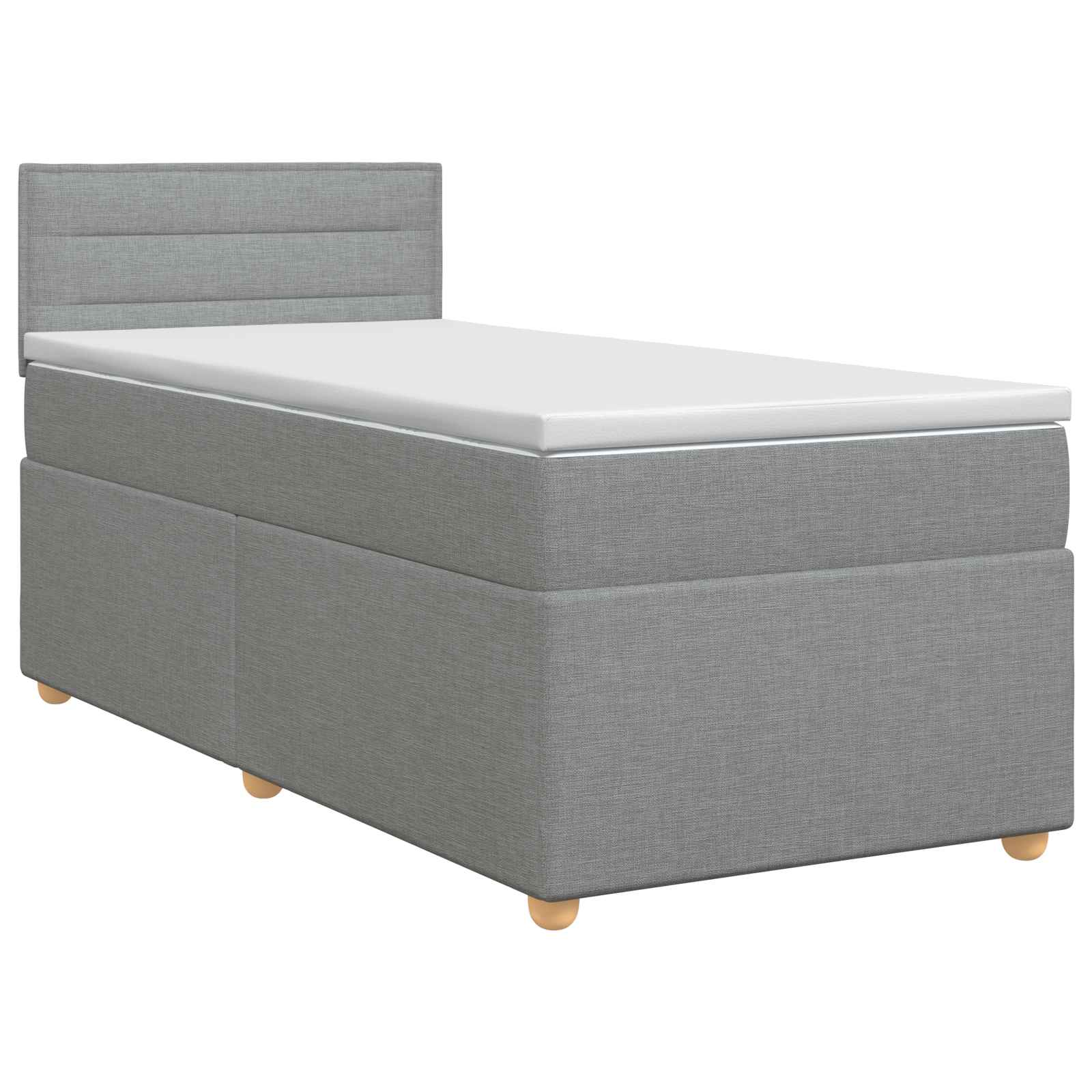 vidaXL Boxspringbed met matras Lichtgrijs 90 x 200 cm Stof, foto 3