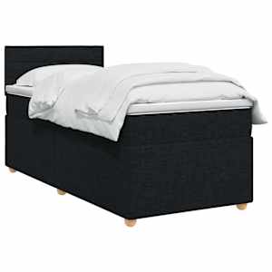Postel boxspring s matrací s čelo Černá 90 x 200 cm Textil - obrázek 2
