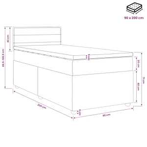 Postel boxspring s matrací s čelo Černá 90 x 200 cm Textil - obrázek 10