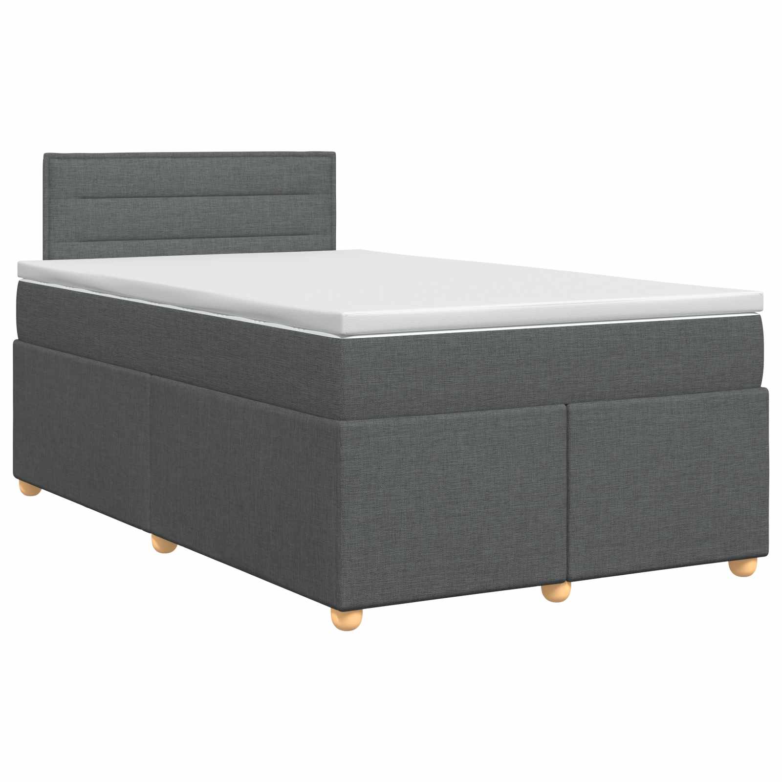 Postelja boxspring z vzmetnico Temno siva 120 x 190 cm Blago