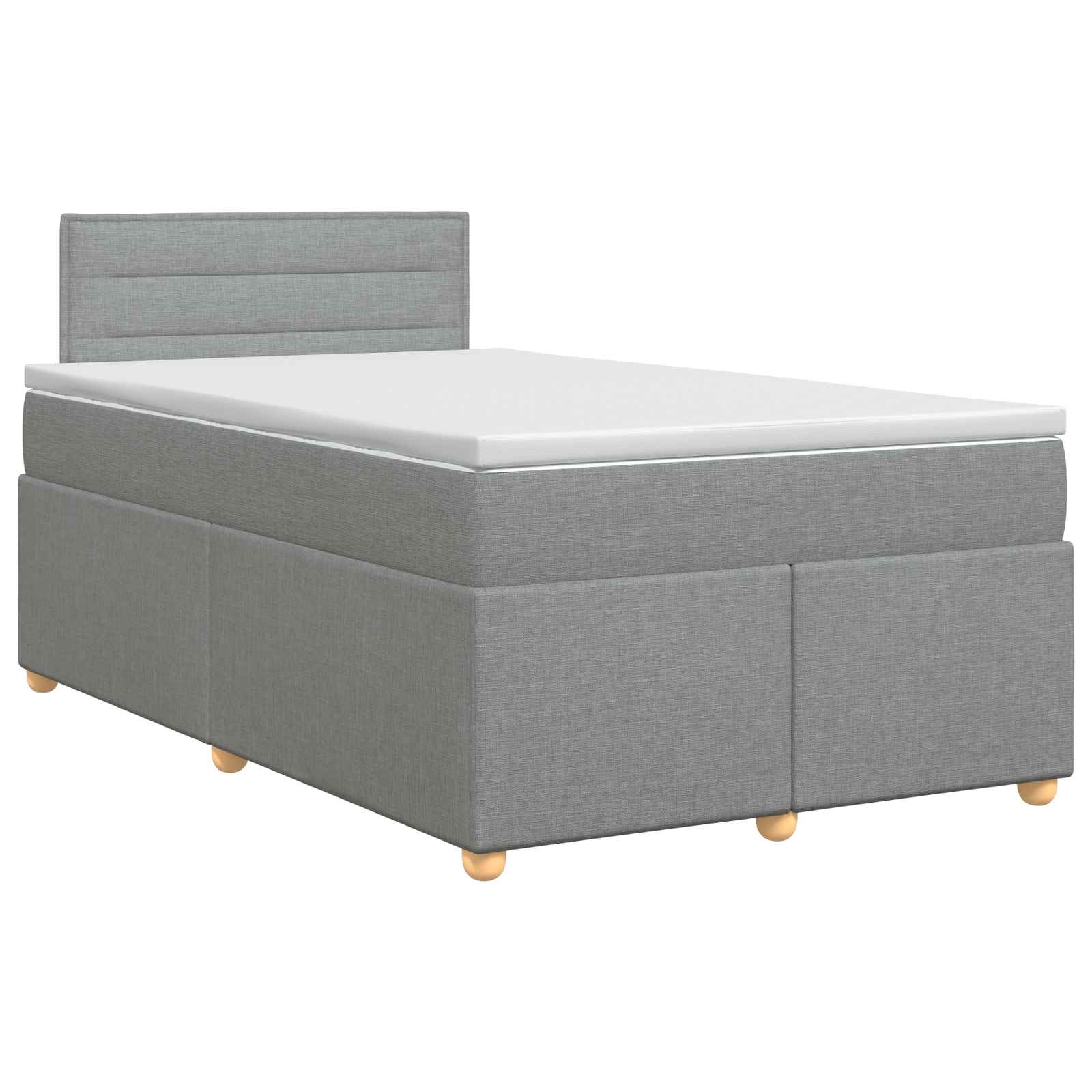 Postelja boxspring z vzmetnico Svetlo siva 120 x 200 cm Blago