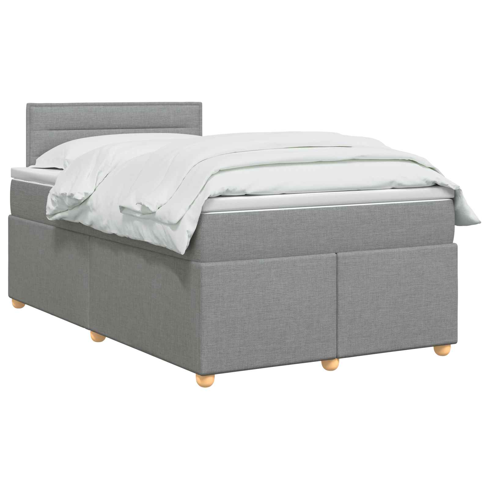 Postelja boxspring z vzmetnico Svetlo siva 120 x 200 cm Blago