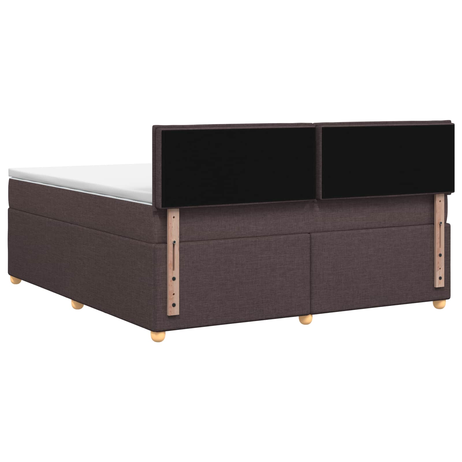 Postelja boxspring z vzmetnico Temno rjava 140 x 200 cm Blago