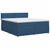 vidaXL Vedruvoodi madratsiga peaga Sinine 160 x 200 cm kangas