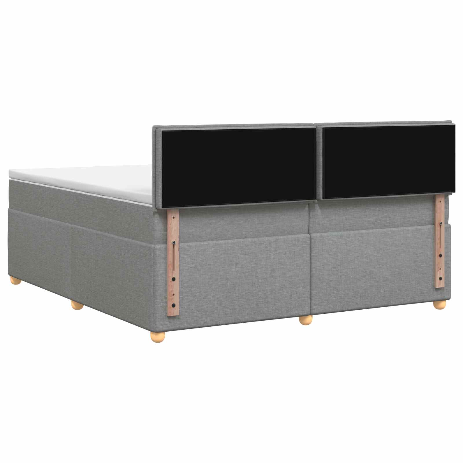 Postelja boxspring z vzmetnico Svetlo siva 200 x 200 cm Blago