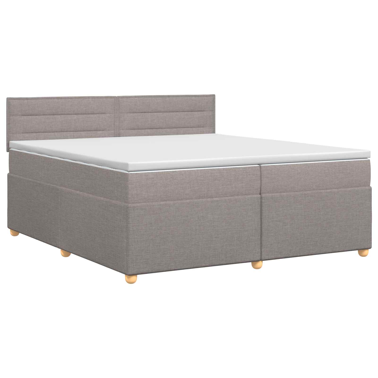 vidaXL Boxspringbed met matras met hoofdeinde Taupe 200 x 200 cm Stof, foto 3