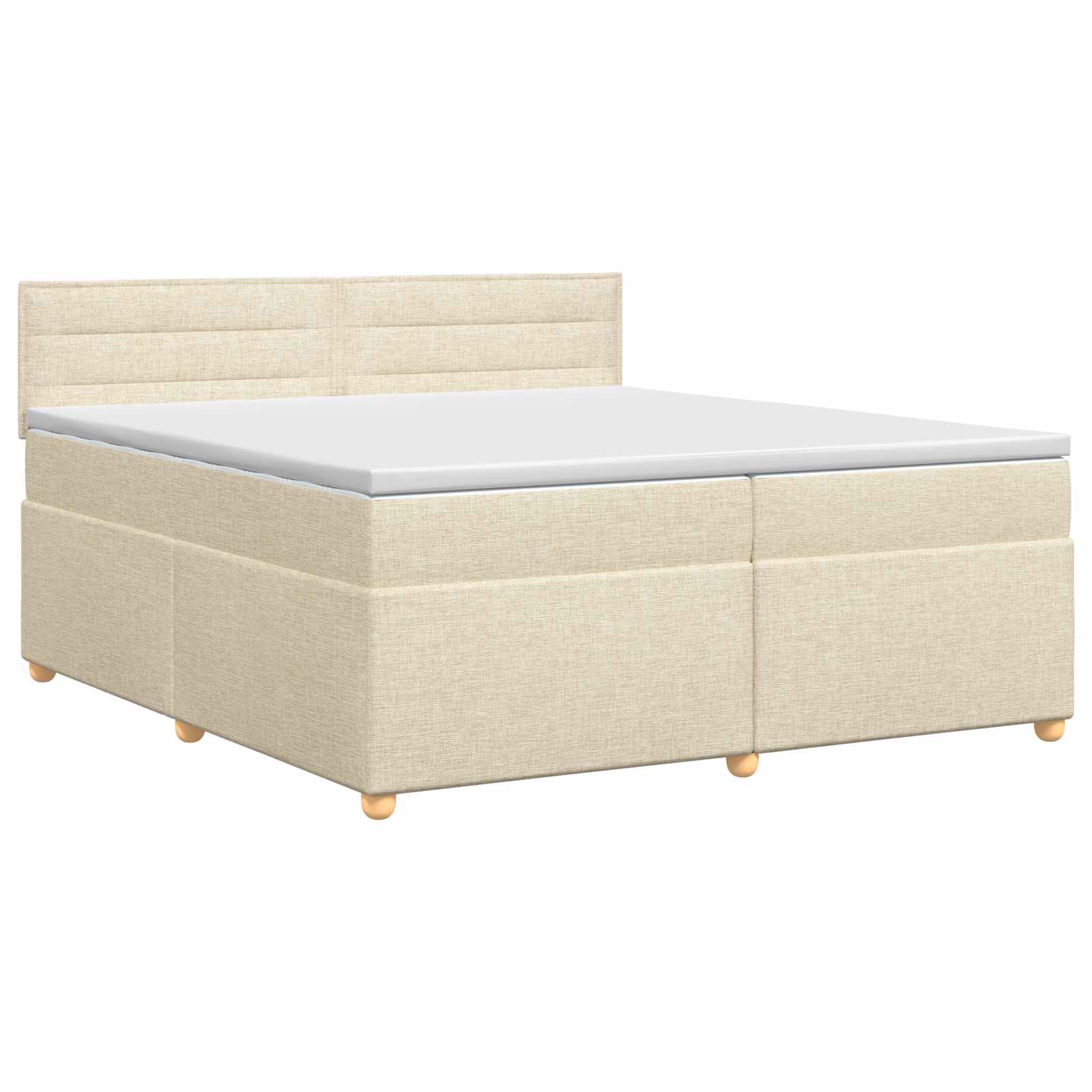 Postelja boxspring z vzmetnico Krem 200 x 200 cm Blago
