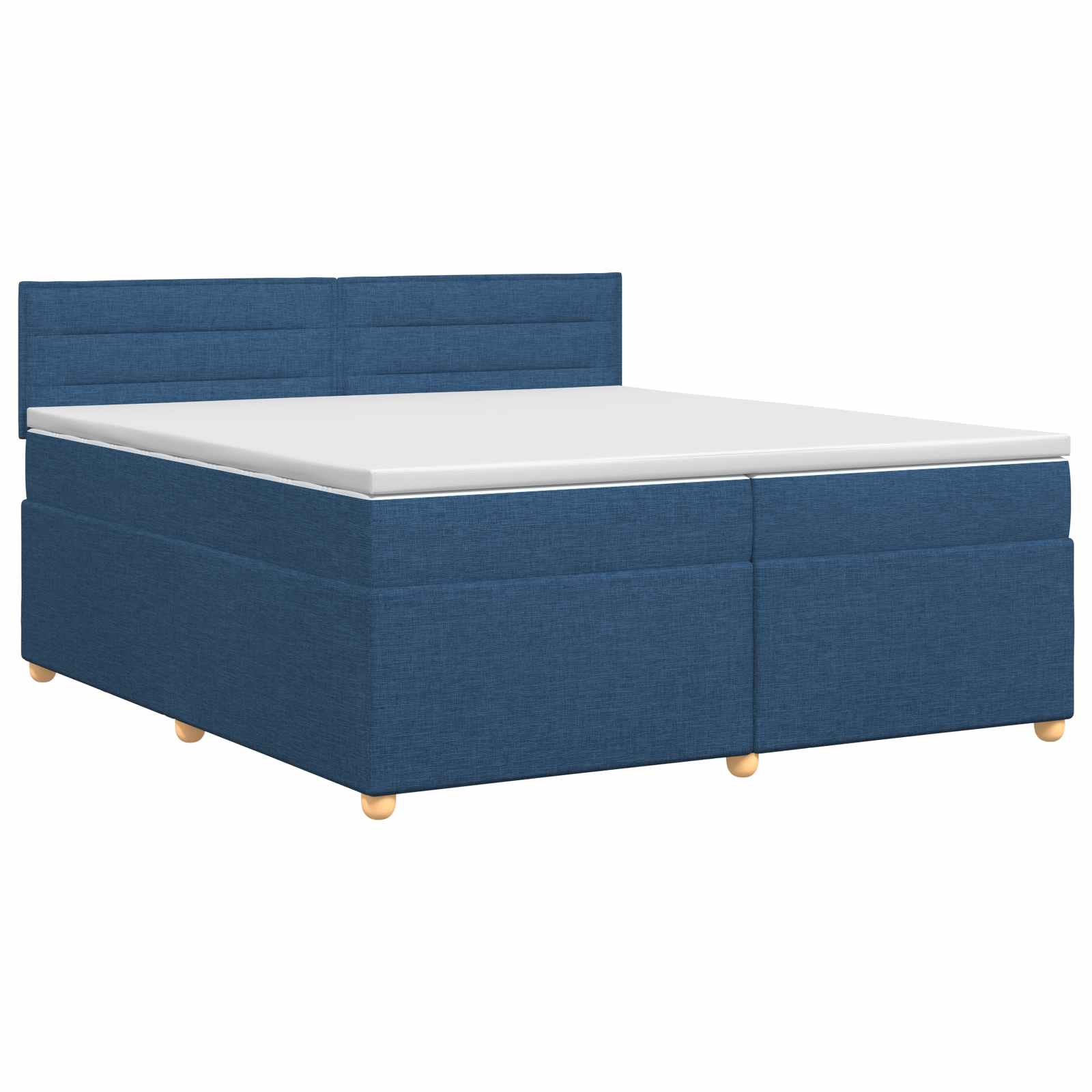 Postelja boxspring z vzmetnico Modra 200 x 200 cm Blago