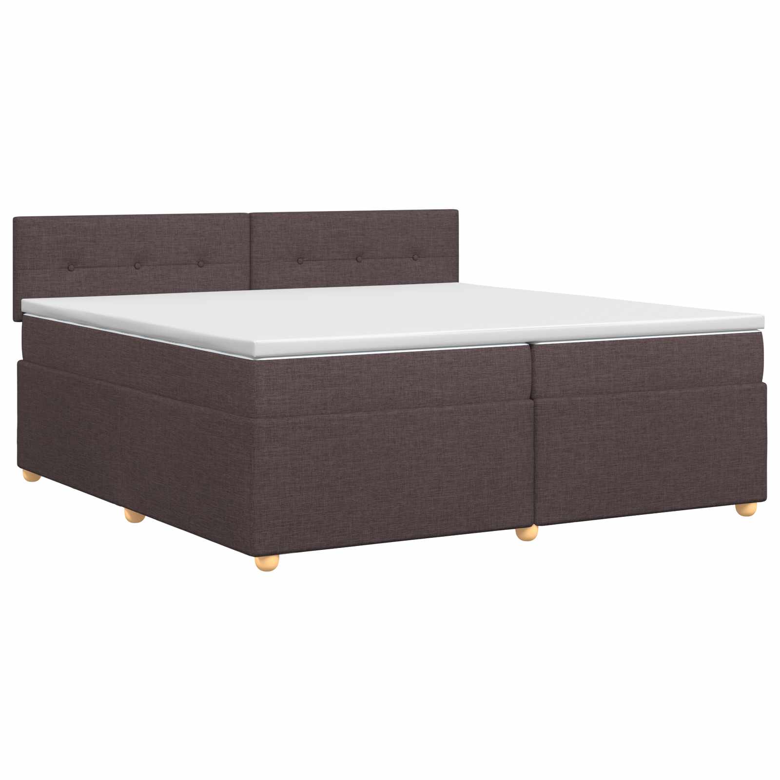Postelja boxspring z vzmetnico Temno rjava 200 x 200 cm Blago
