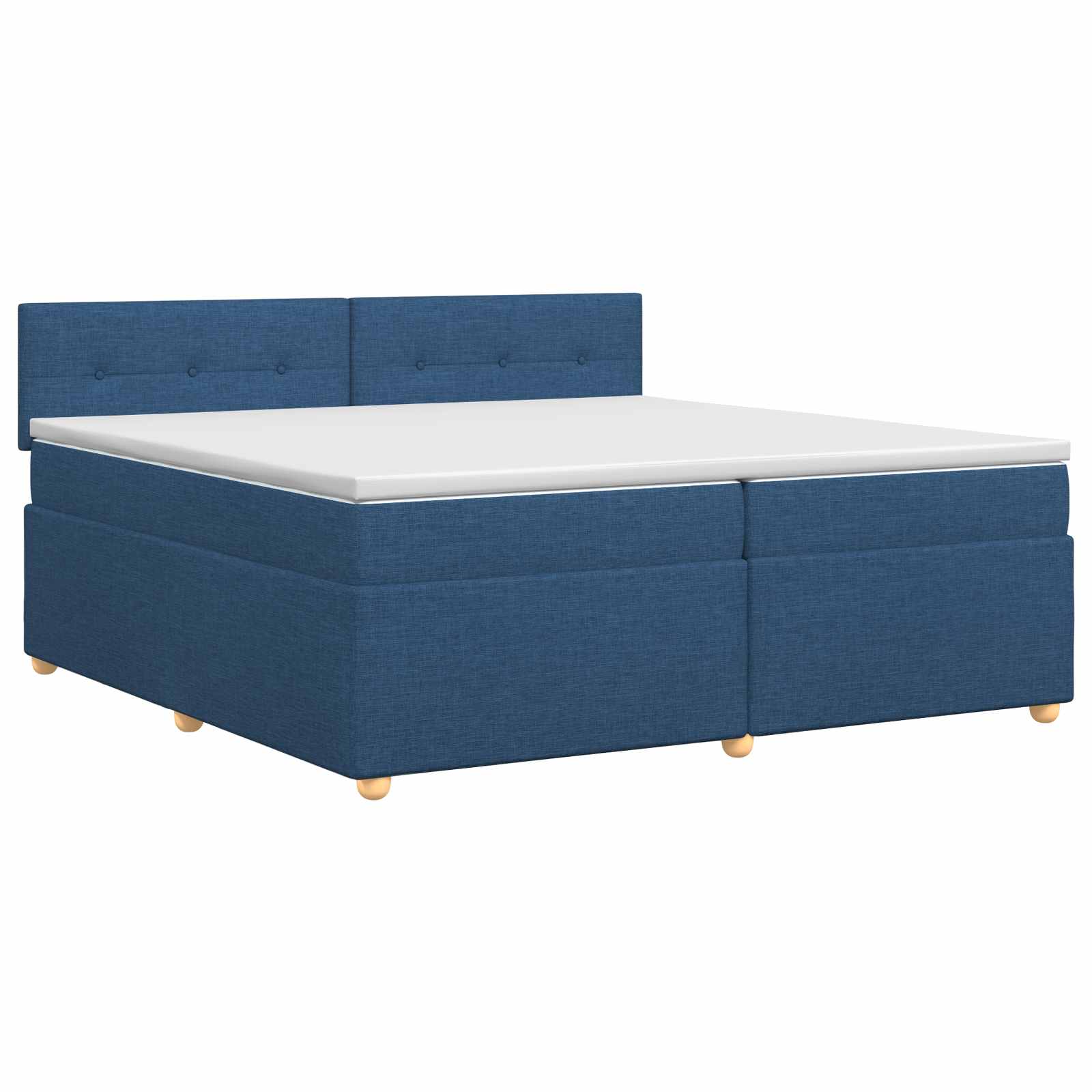 vidaXL Boxspringbed met matras met hoofdeinde Blauw 200 x 200 cm Stof, foto 3