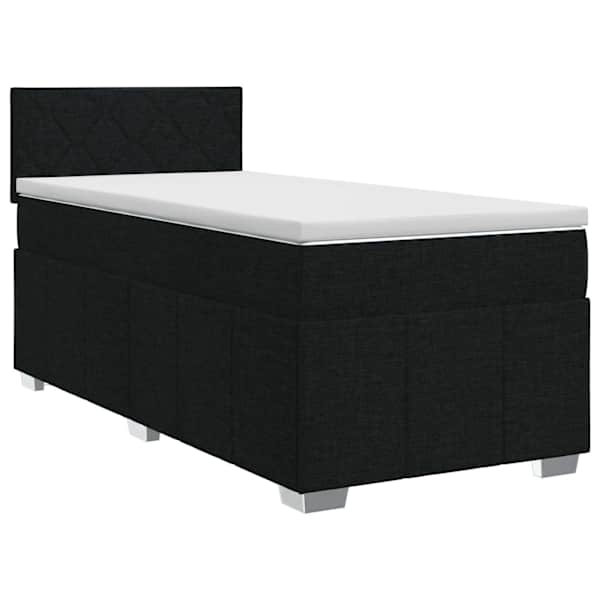 vidaXL Vedruvoodi madratsiga peaga Must 80 x 200 cm kangas