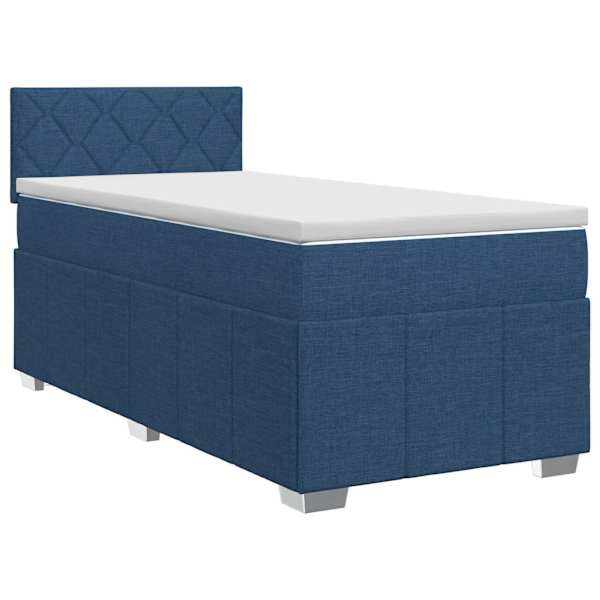 vidaXL Vedruvoodi madratsiga peaga Sinine 80 x 200 cm kangas