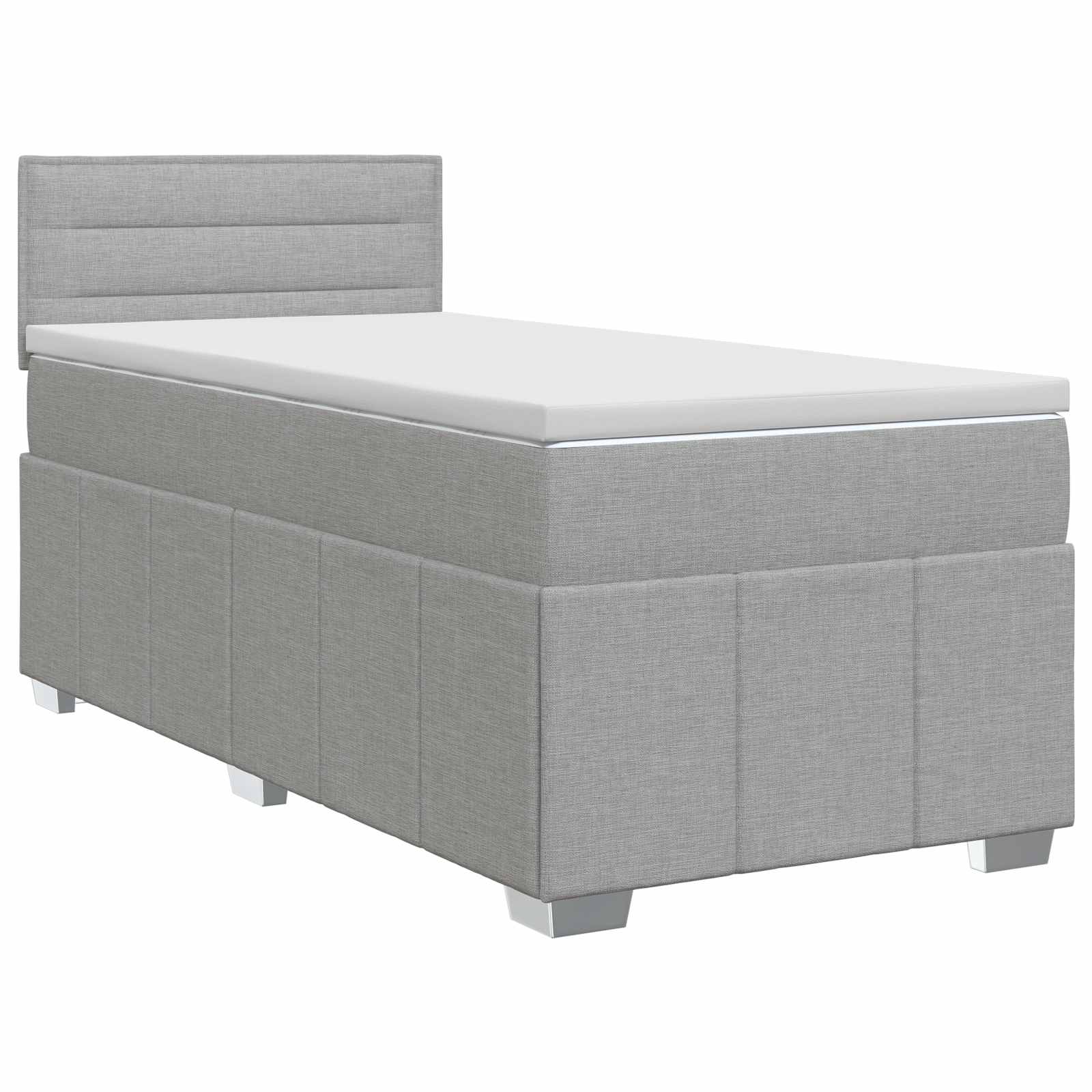 vidaXL Boxspringbed met matras Lichtgrijs 100 x 200 cm Stof, foto 3