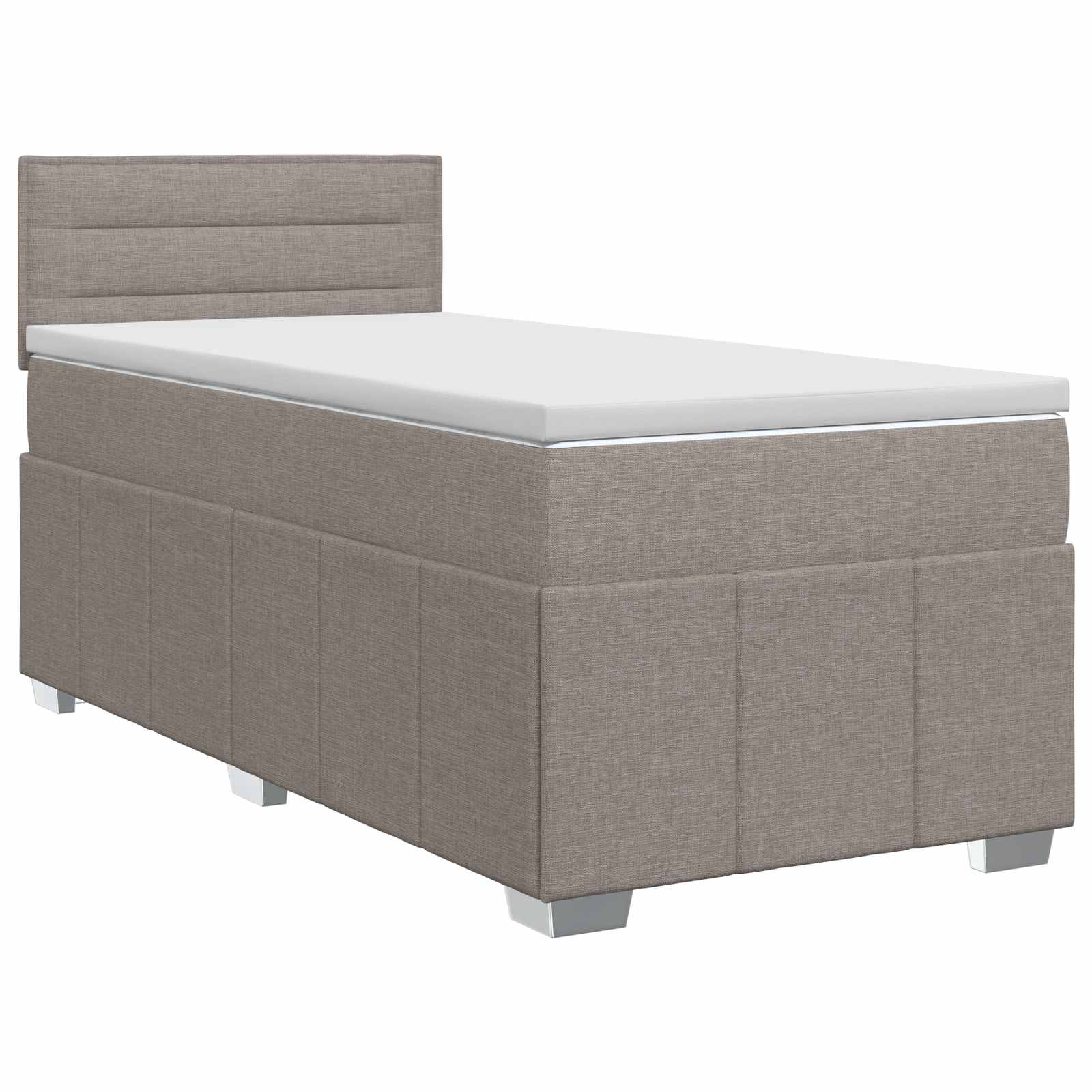 Postelja boxspring z vzmetnico Taupe 100 x 200 cm Blago