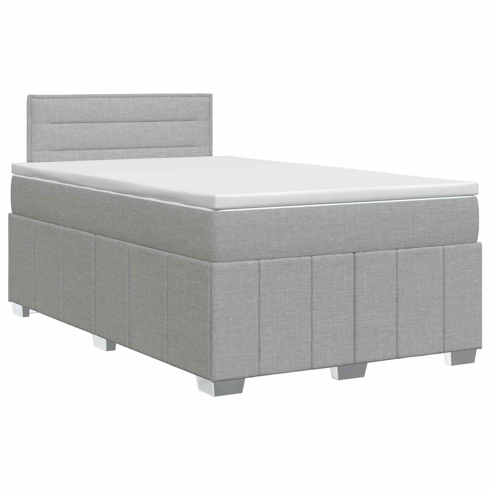 Postelja boxspring z vzmetnico Svetlo siva 120 x 190 cm Blago
