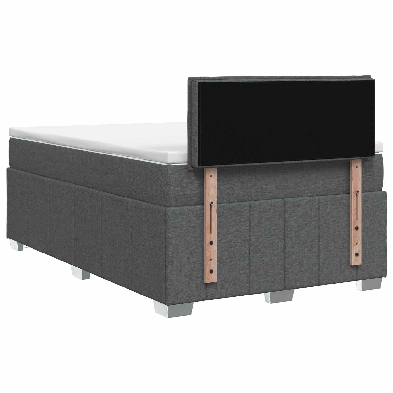 Postelja boxspring z vzmetnico Temno siva 120 x 190 cm Blago