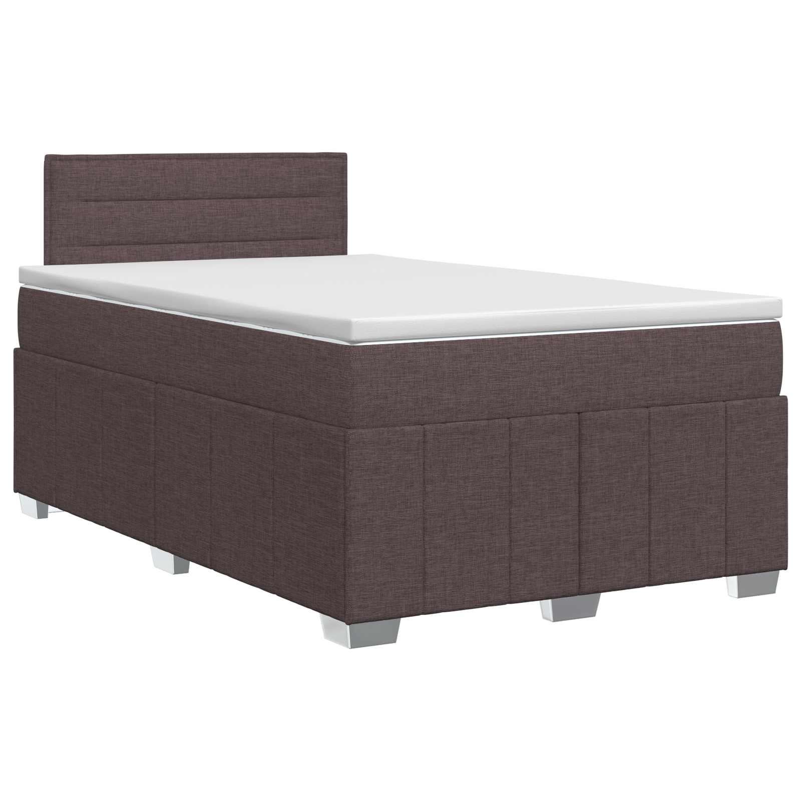 vidaXL Boxspringbed met matras Donkerbruin 120 x 190 cm Stof bruin, foto 3