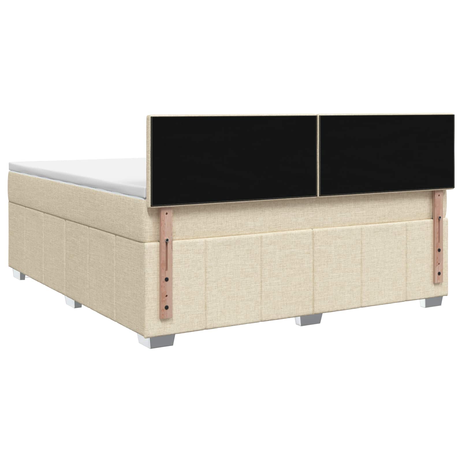 Postelja boxspring z vzmetnico Krem 140 x 190 cm Blago