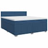 vidaXL Vedruvoodi madratsiga peaga Sinine 160 x 200 cm kangas