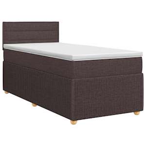 vidaXL Vedruvoodi madratsiga peaga Tume pruun 90 x 200 cm kangas