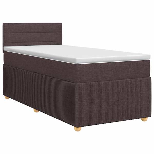 vidaXL Vedruvoodi madratsiga peaga Tume pruun 90 x 200 cm kangas