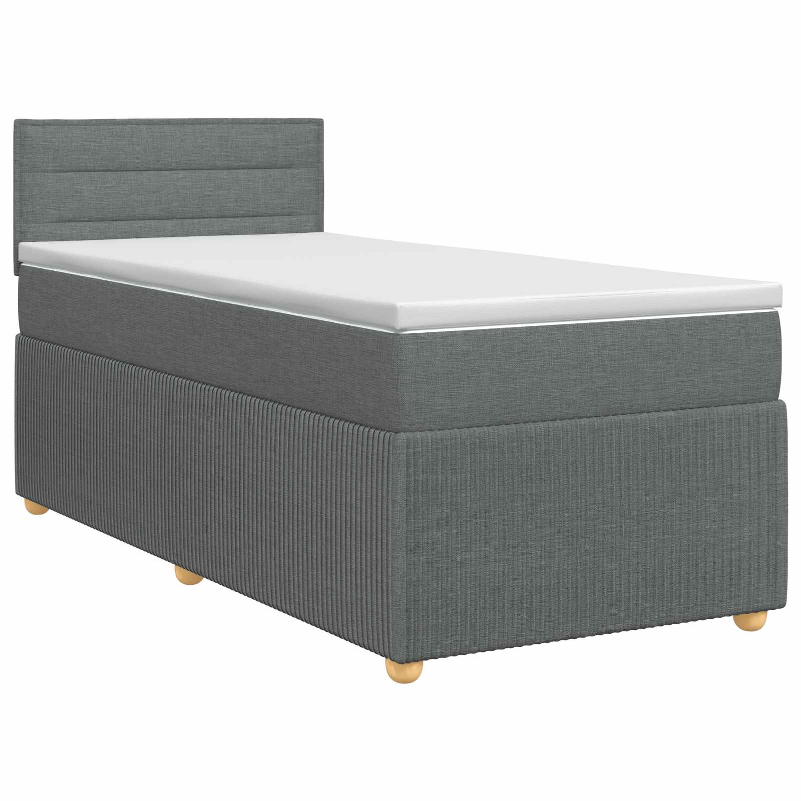 vidaXL Boxspringbed met matras Donkergrijs 100 x 200 cm Stof, foto 3