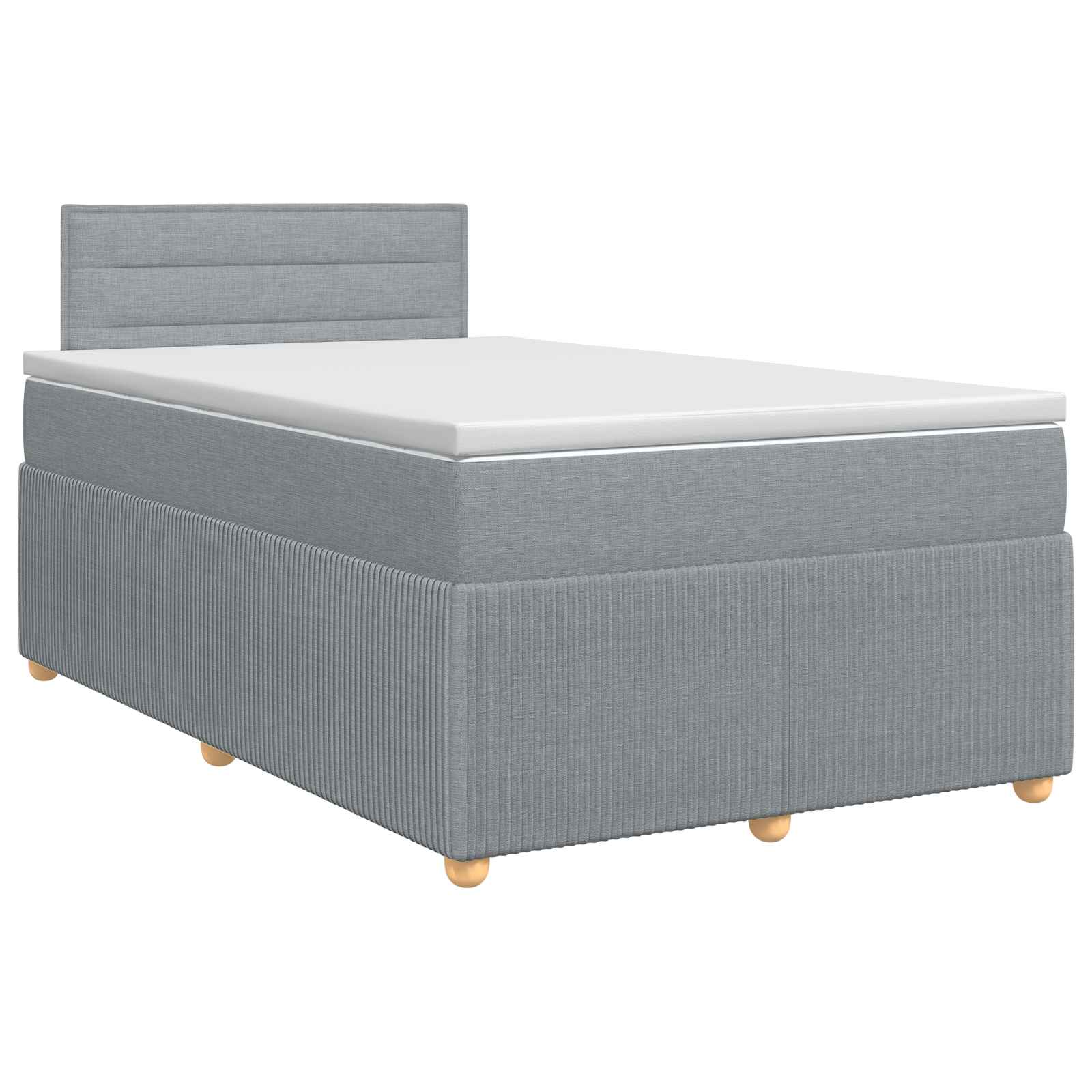 Postelja boxspring z vzmetnico Svetlo siva 120 x 190 cm Blago