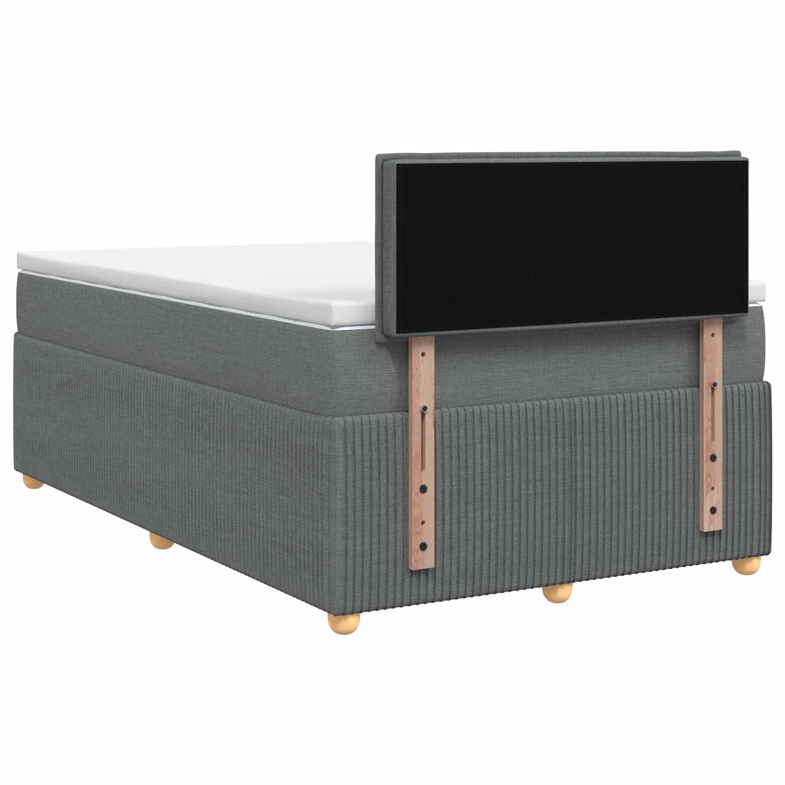 Postelja boxspring z vzmetnico Temno siva 120 x 200 cm Blago
