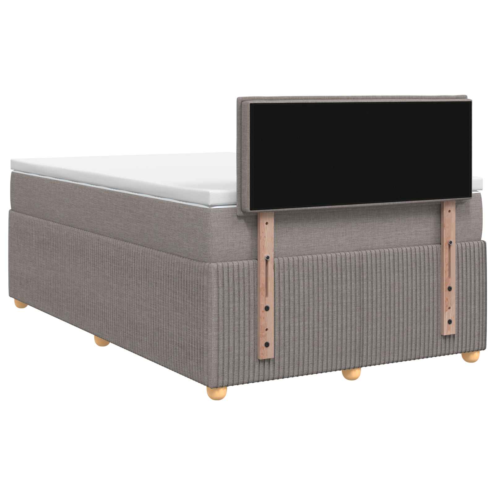 Postelja boxspring z vzmetnico Taupe 120 x 200 cm Blago