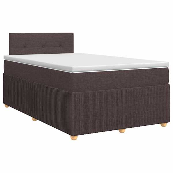vidaXL Vedruvoodi madratsiga peaga Tume pruun 120 x 200 cm kangas