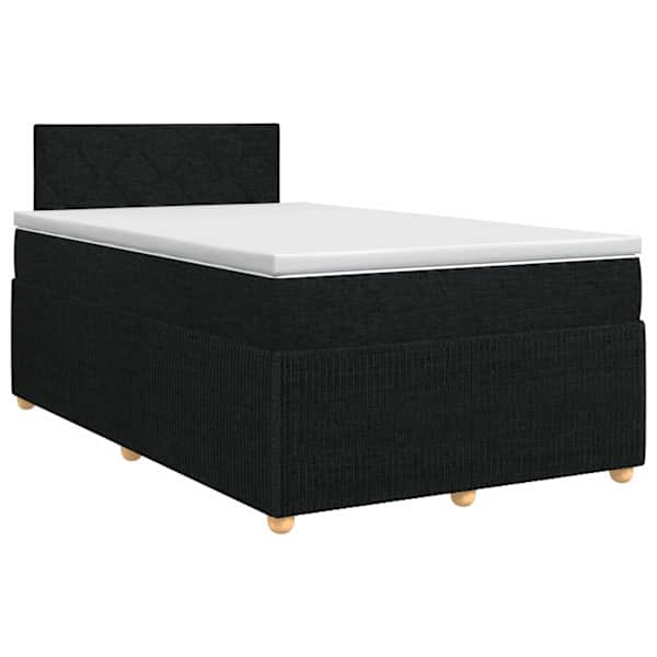 vidaXL Vedruvoodi madratsiga peaga Must 120 x 200 cm kangas