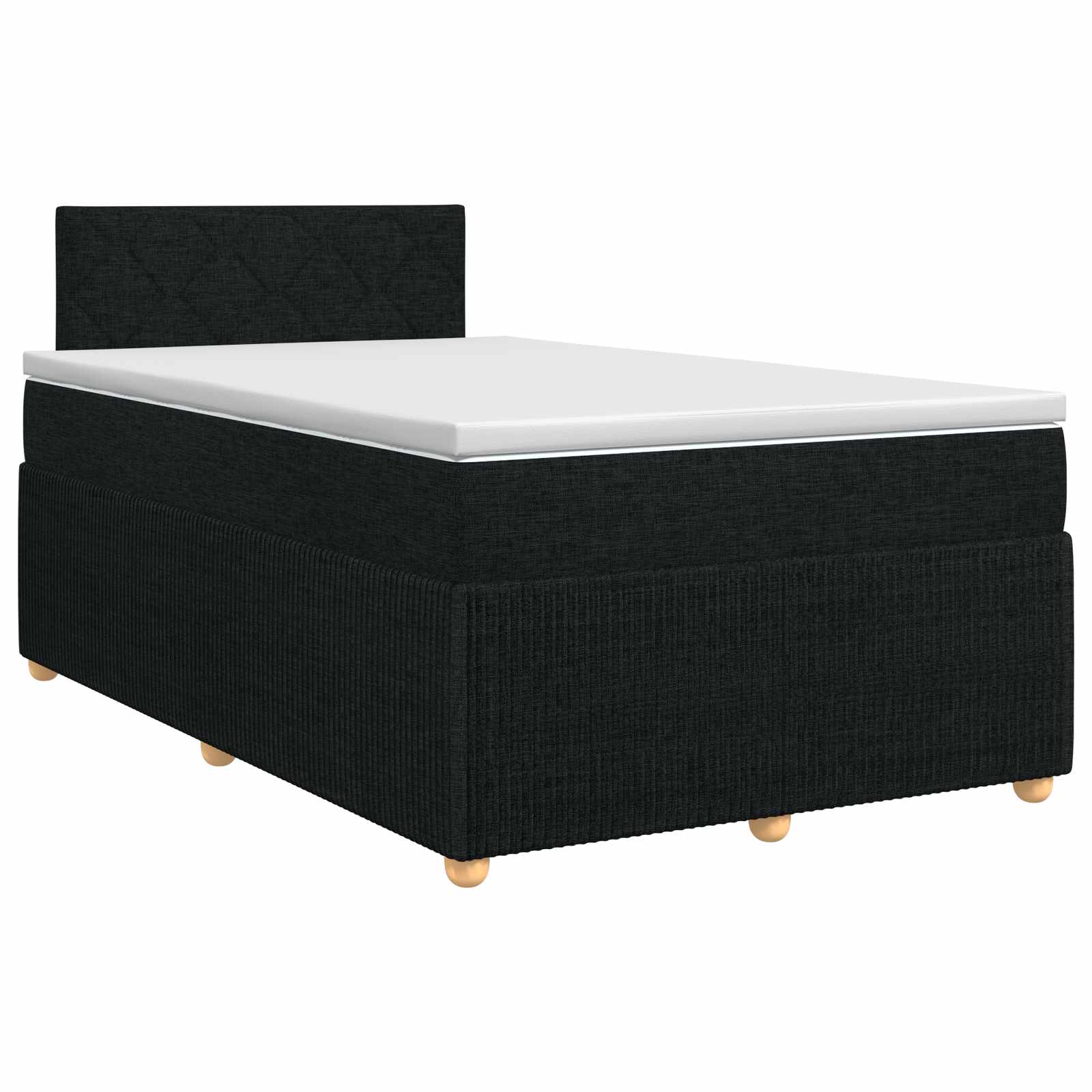vidaXL Pat boxspring cu saltea Negru 120 x 200 cm Țesătură
