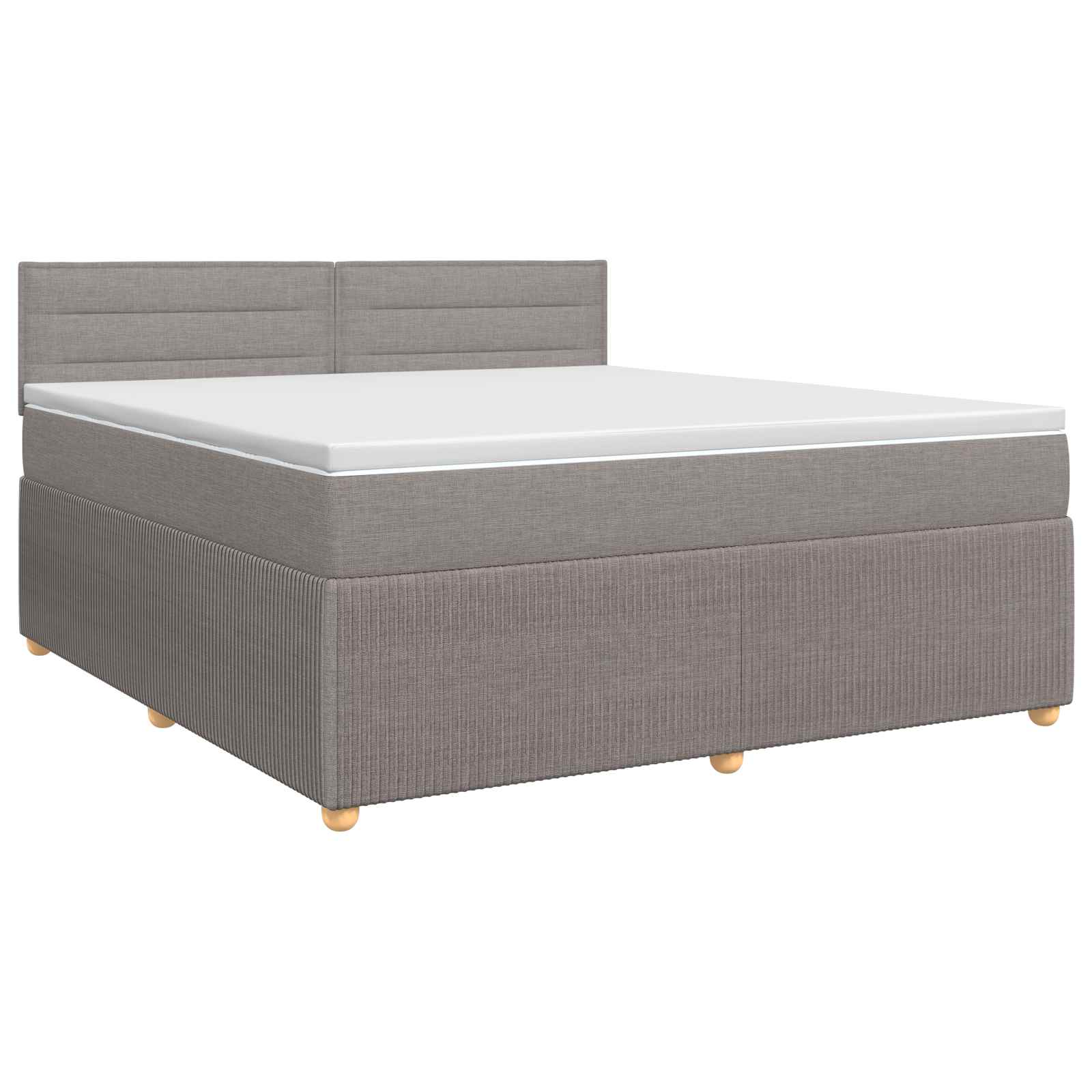 Континентално легло с матрак Таупе 140 x 190 cm Текстил – снимка 2