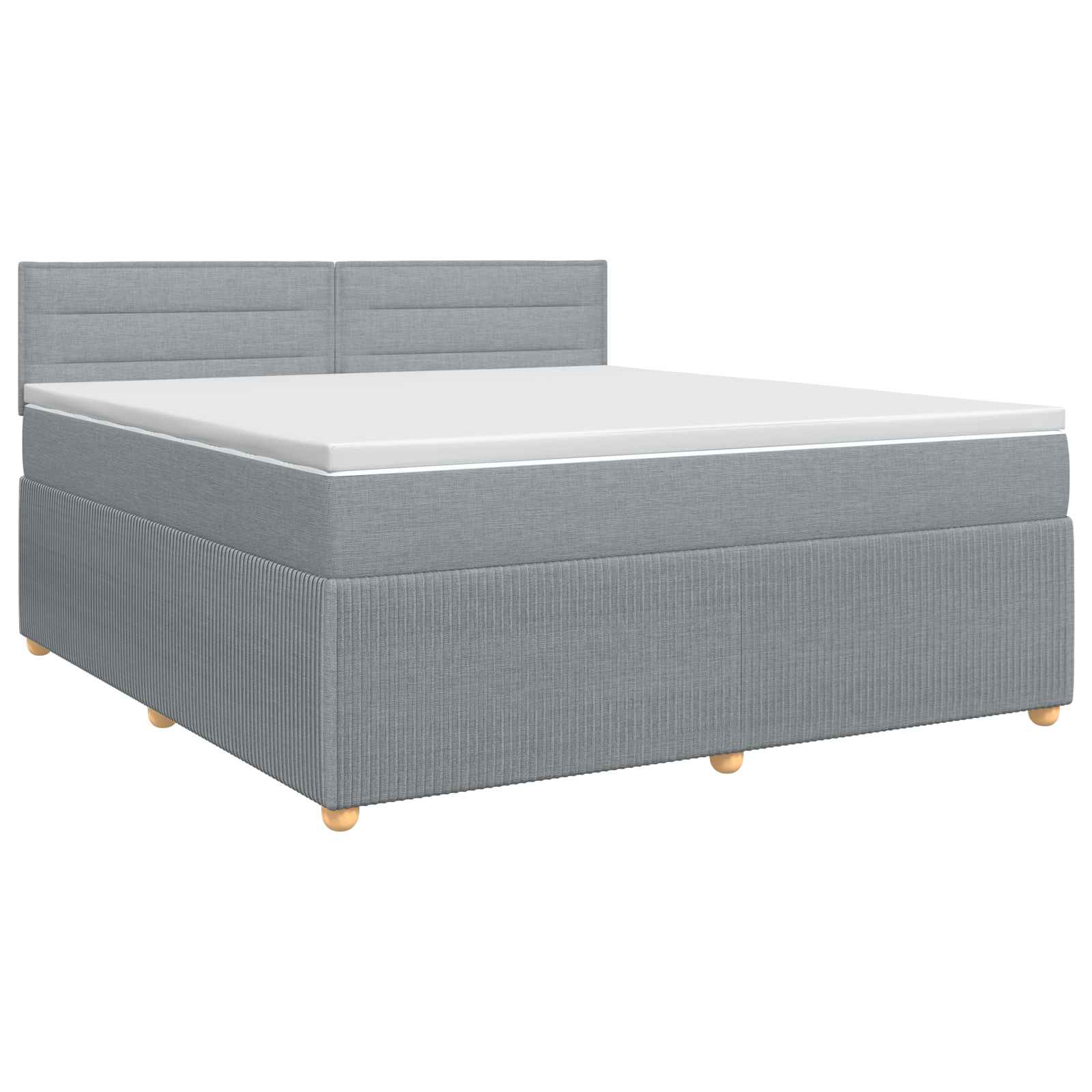 vidaXL Pat boxspring cu saltea Gri deschis 140 x 200 cm Țesătură