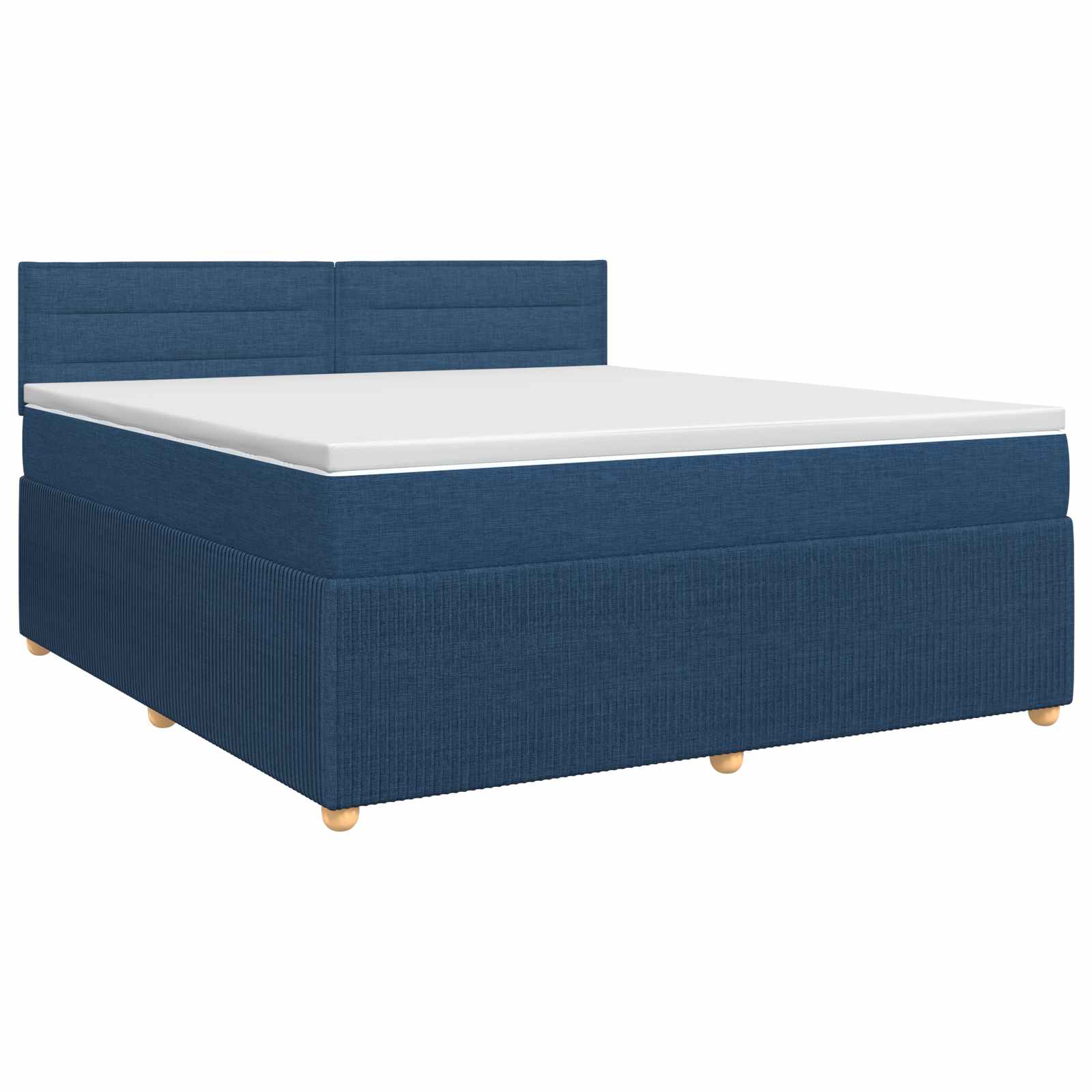 vidaXL Pat boxspring cu saltea albastru 140 x 200 cm Țesătură