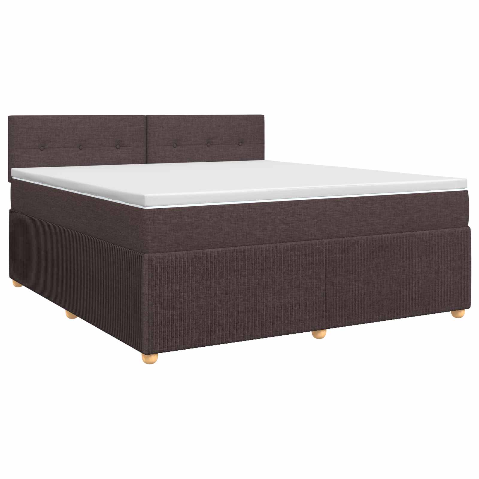 vidaXL Pat boxspring cu saltea Maro închis 160 x 200 cm Țesătură