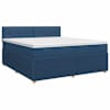 vidaXL Vedruvoodi madratsiga peaga Sinine 160 x 200 cm kangas