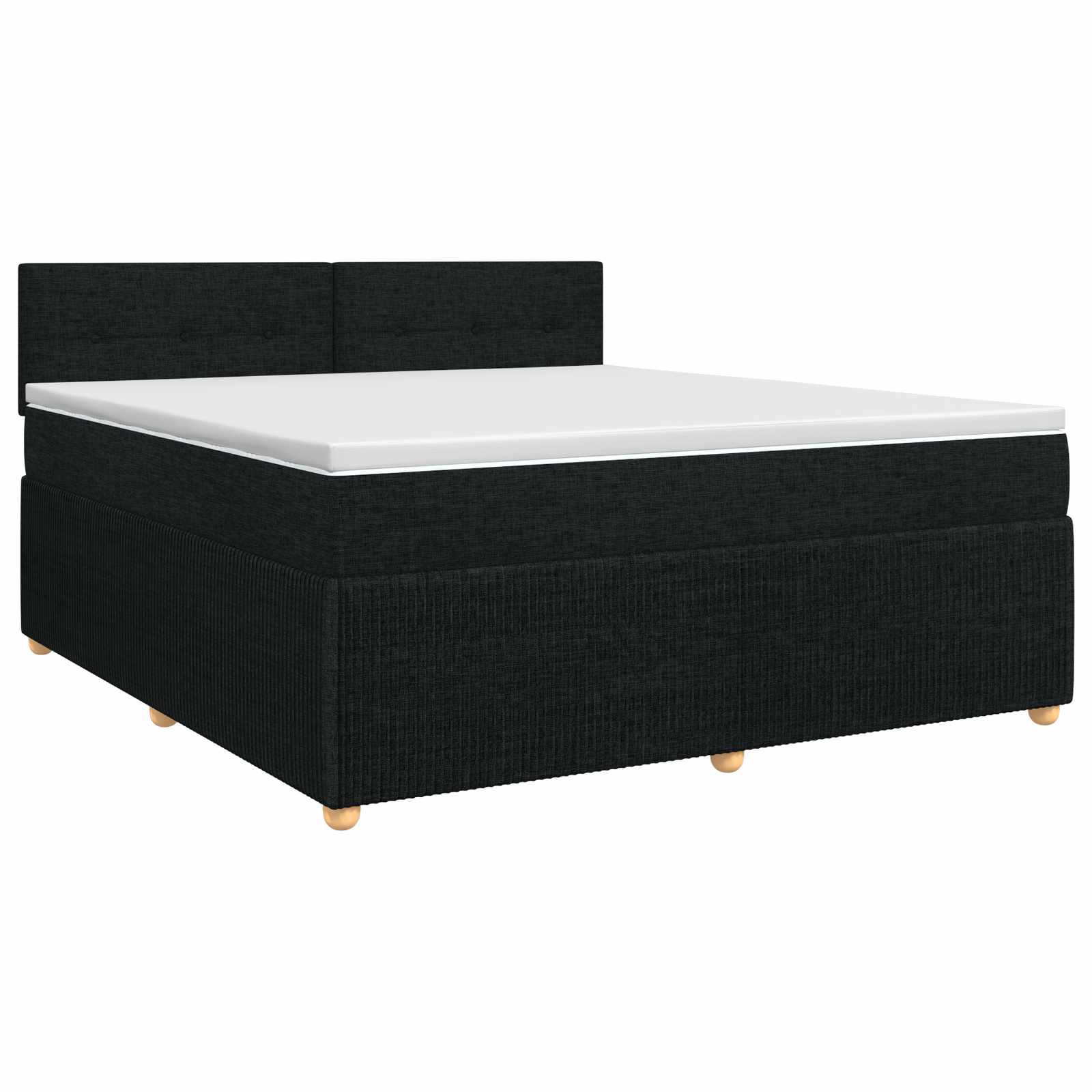 vidaXL Pat boxspring cu saltea Negru 180 x 200 cm Țesătură