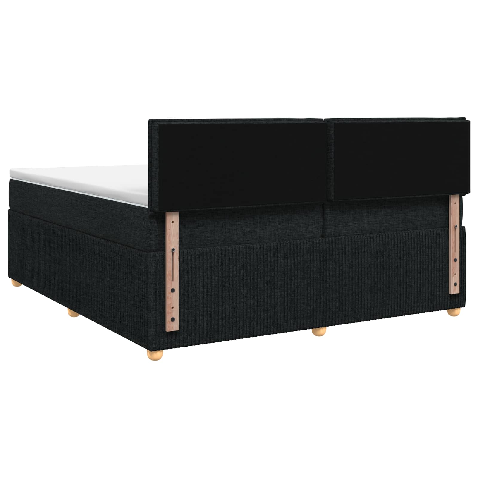Postelja boxspring z vzmetnico Črna 200 x 200 cm Blago