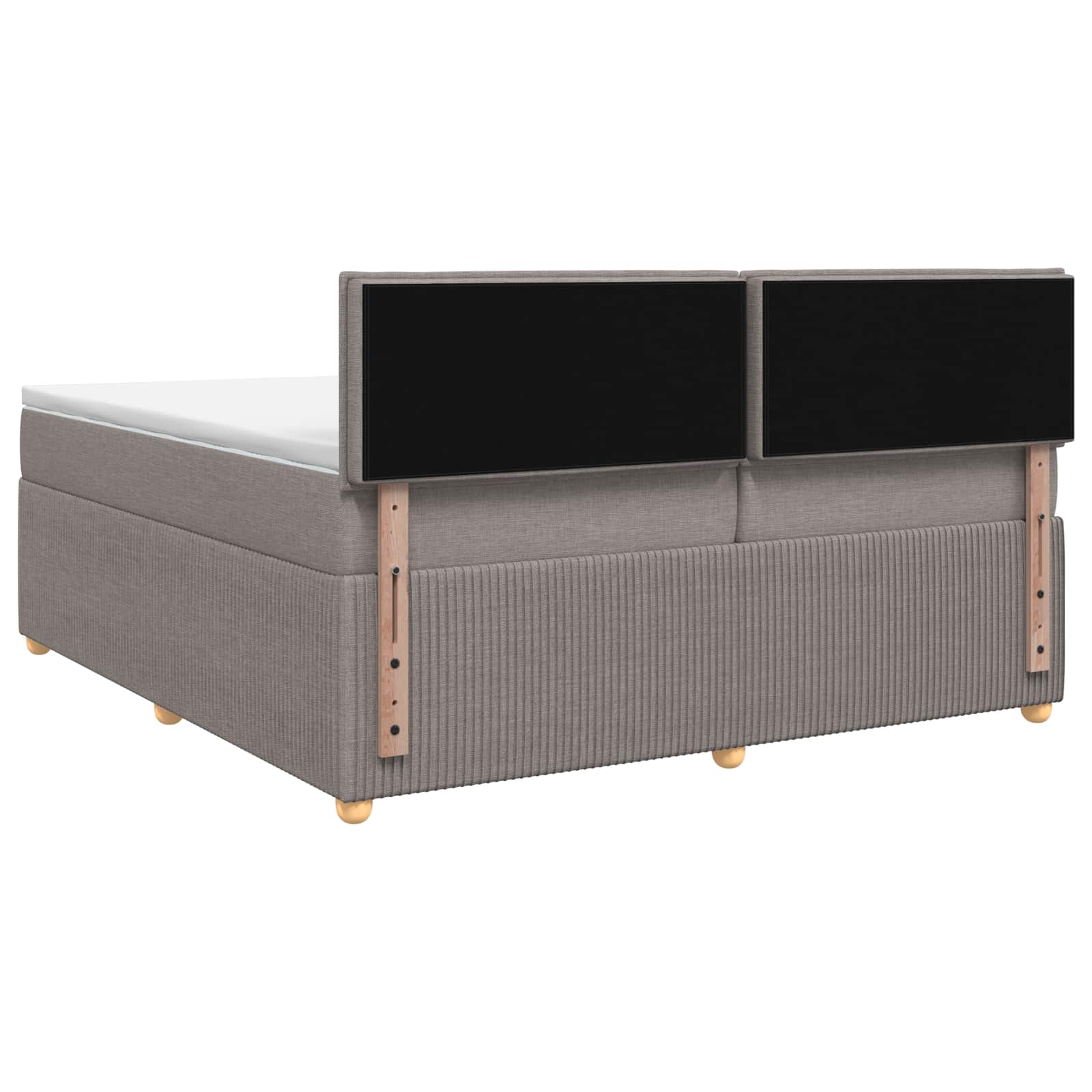 Postelja boxspring z vzmetnico Taupe 200 x 200 cm Blago
