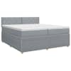 vidaXL Vedruvoodi madratsiga peaga Helehall 200 x 200 cm kangas
