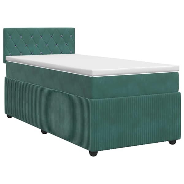 vidaXL Vedruvoodi madratsiga peaga Tumeroheline 80 x 200 cm Samet