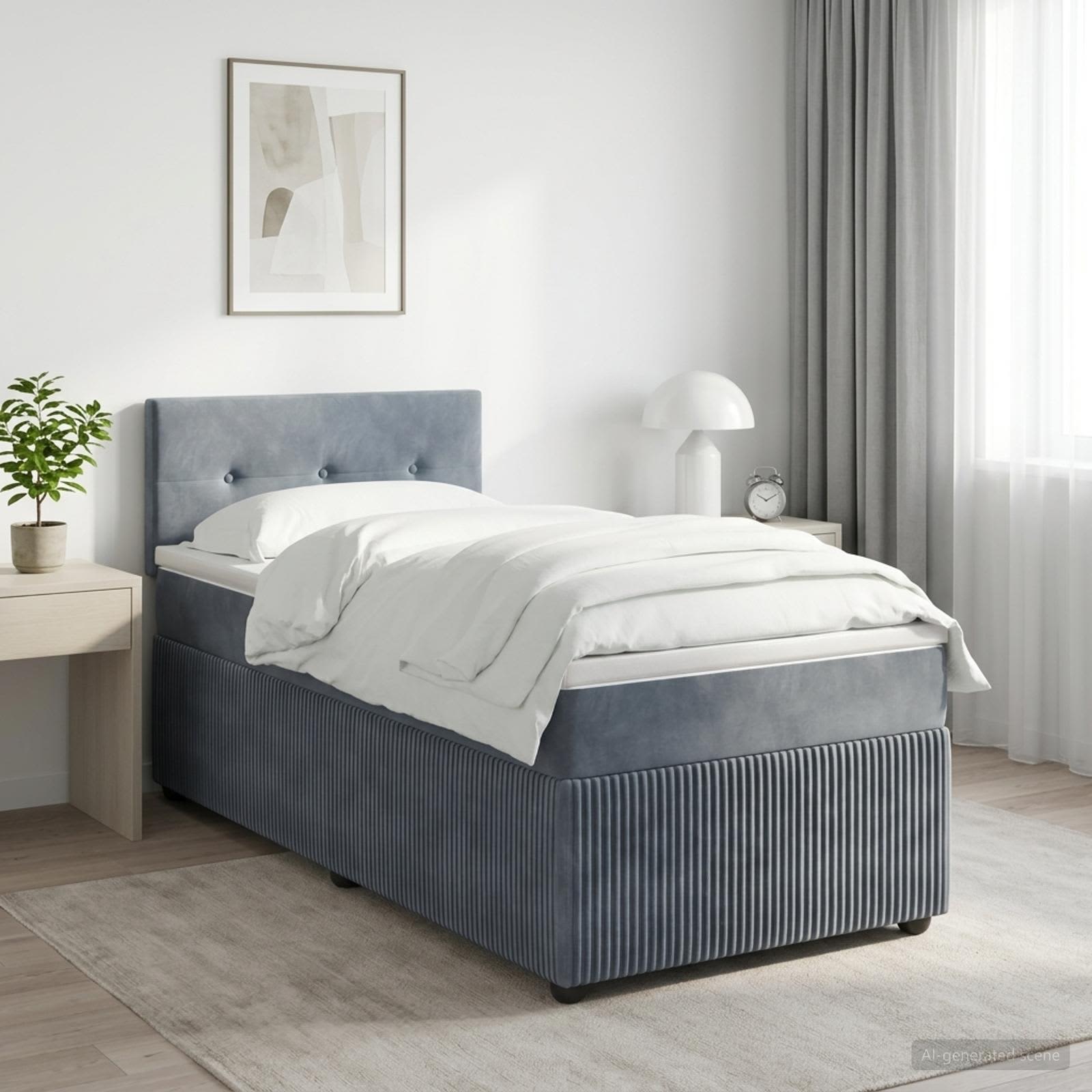 Vedruvoodi madratsiga peaga Tumehall 90 x 190 cm Samet