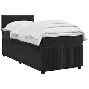 Postel boxspring s matrací s čelo Černá 80 x 200 cm Samet - obrázek 3