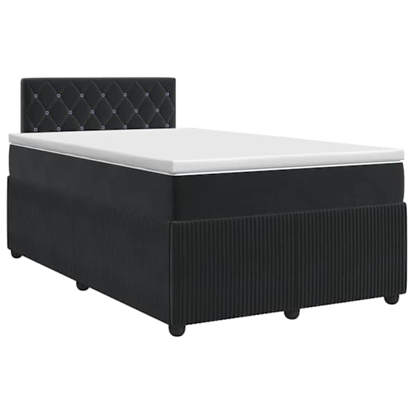 vidaXL Vedruvoodi madratsiga peaga Must 120 x 190 cm Samet