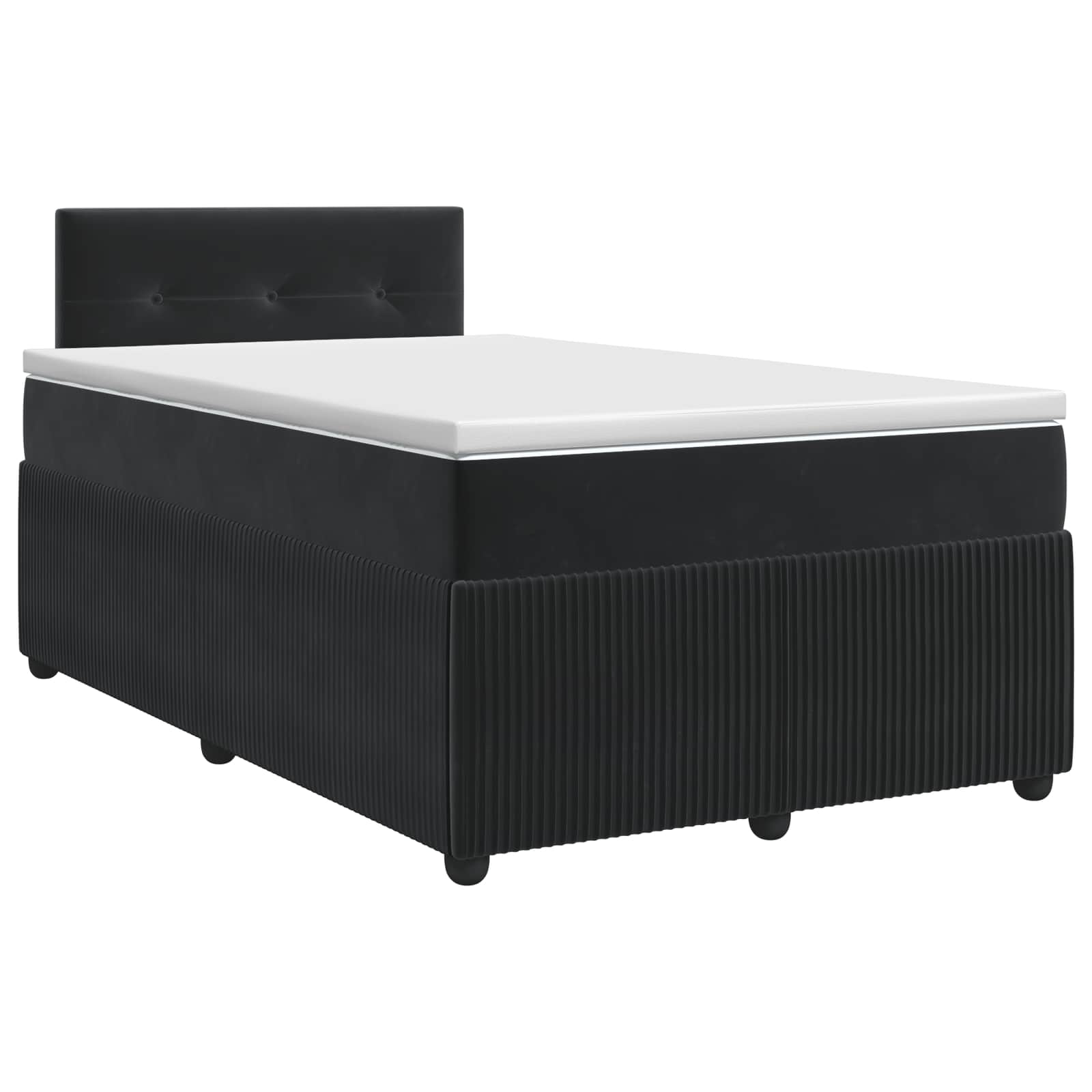 vidaXL Boxspringbed met matras Zwart 120 x 190 cm Fluweel, foto 3