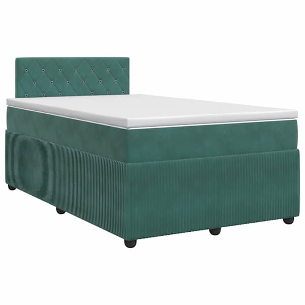vidaXL Vedruvoodi madratsiga peaga Tumeroheline 120 x 200 cm Samet