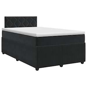 Postel boxspring s matrací s čelo Černá 120 x 200 cm Samet - obrázek 2