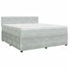 vidaXL Vedruvoodi madratsiga peaga Helehall 160 x 200 cm Samet